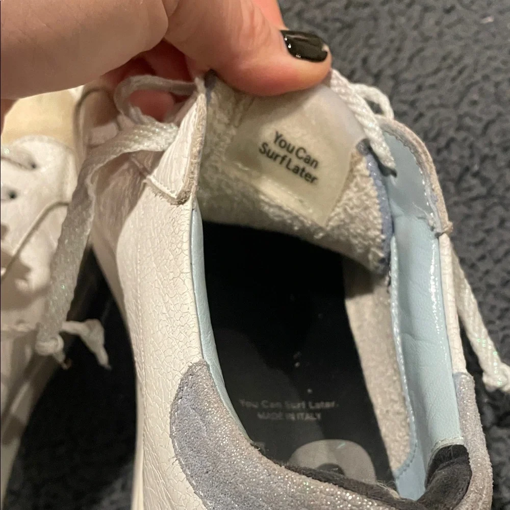 P448 Cream and Gray Casual Sneakers Platforms 42